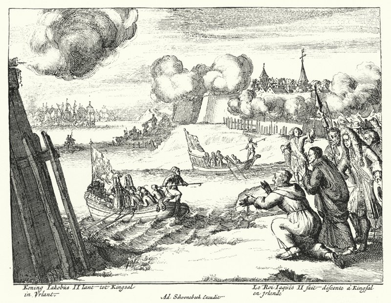 King James II of England Landing at Kinsale, Ireland by German School