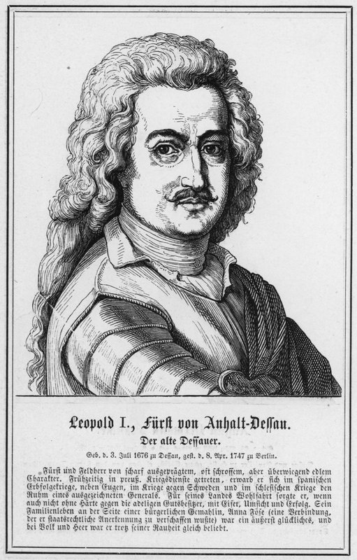 Leopold I, Prince of Anhalt-Dessau, The Old Dessauer (engraving) by German School