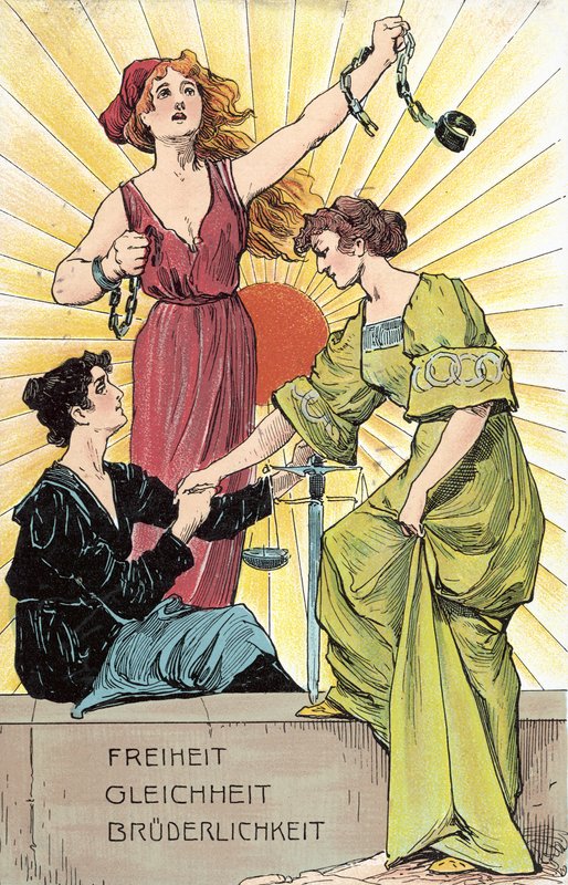 Liberty, Equality, Fraternity by German School