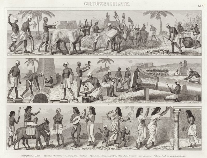 Life in Ancient Egypt (Illustration for Bilder-Atlas) by German School