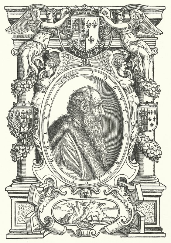 Ludovico Dolce, Italian author, theorist of painting and humanist (engraving) by German School