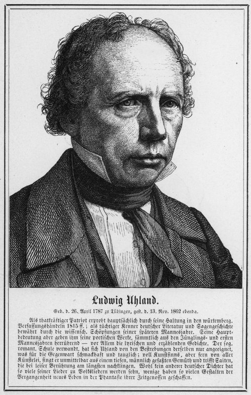 Ludwig Uhland (engraving) by German School