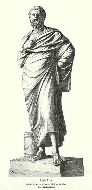 Marble statue of Sophocles by German School