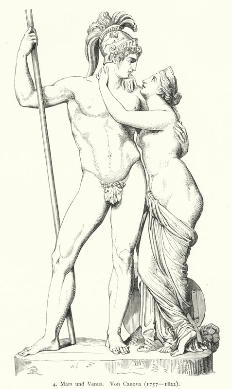 Mars and Venus, Marble Sculpture by Italian Neoclassical Sculptor Antonio Canova by German School