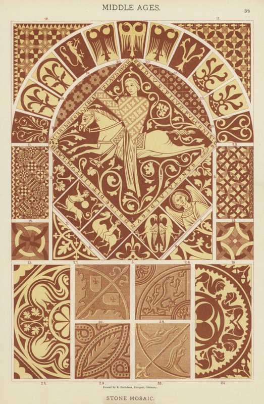 Middle Ages, Stone Mosaic by German School