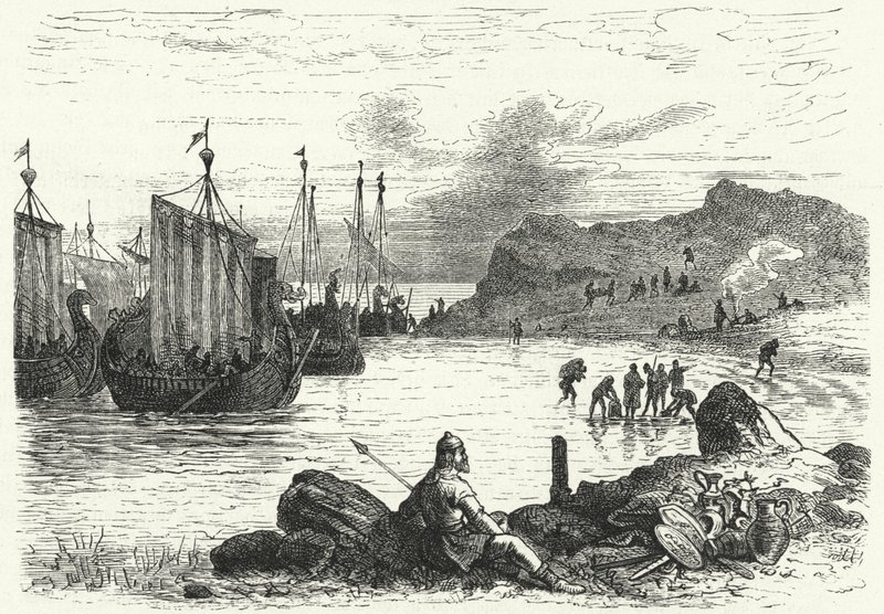 Norman adventurers landing in Italy by German School