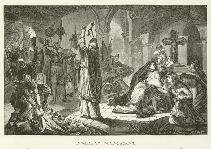 Normans Plundering by German School