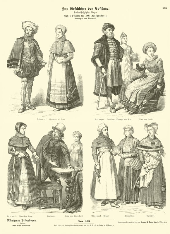 Norwegian and Danish Costumes, Early 17th Century by German School