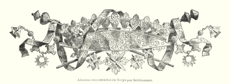 Ornament found by German archaeologist Heinrich Schliemann during his excavations of the site of ancient Troy by German School