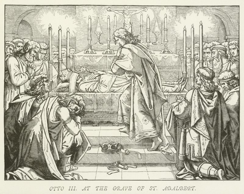 Otto III at the Grave of St Adalbert by German School