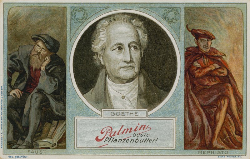 Palmin trade card with an image of Goethe by German School