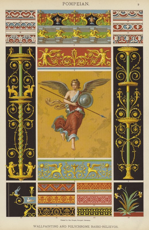 Pompeian, Wallpainting and Polychrome Basso-Relievos by German School
