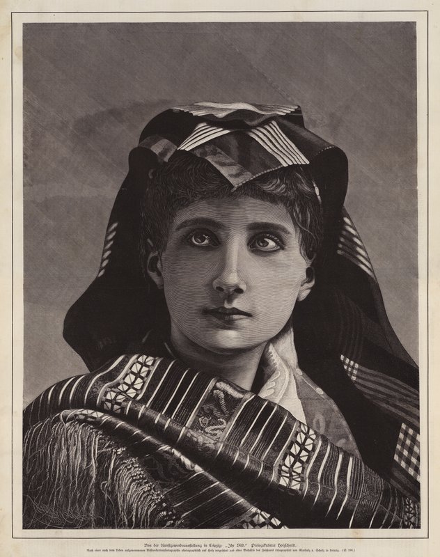 Portrait of a Woman, Prize-Winning Woodcut from the Arts and Crafts Exhibition, Leipzig, Germany by German School