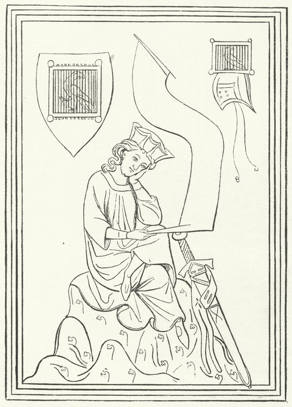 Portrait of the Middle High German lyric poet Walther von der Vogelweide from the Codex Manesse by German School