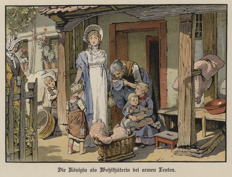 Queen Louise of Prussia, benefactress to the poor by German School