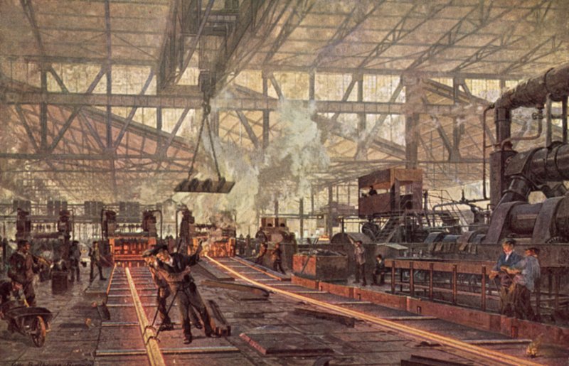 Rail Mill, Krupp Steelworks, Essen, Germany by German School