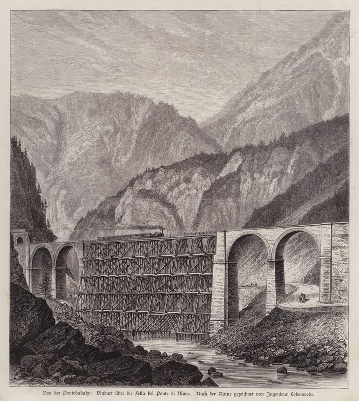 Railway Viaduct Over the River Fella at Ponte di Muro, Friuli, Italy by German School
