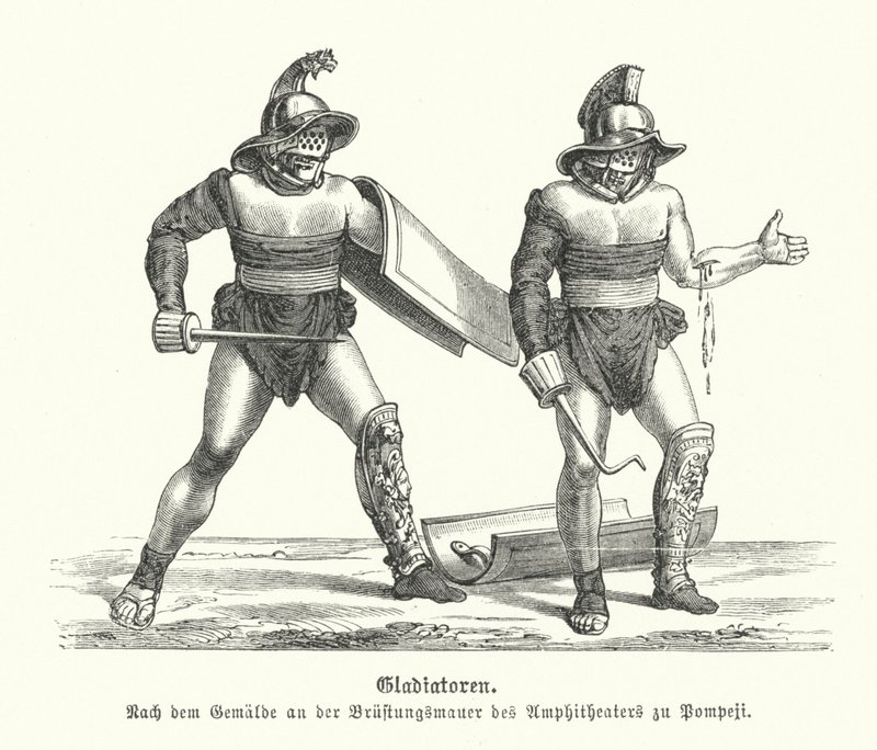 Roman Gladiators by German School