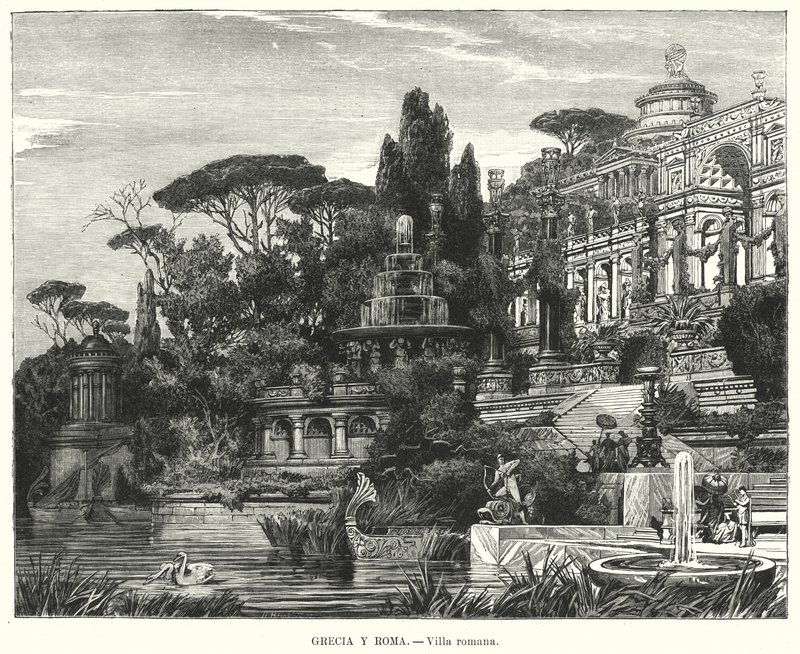 Roman villa by German School