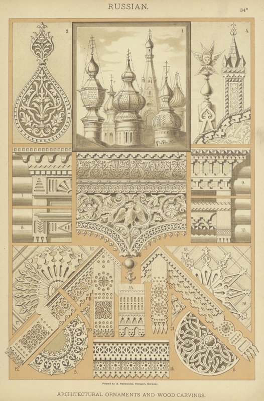 Russian, Architectural Ornaments and Wood-Carvings by German School