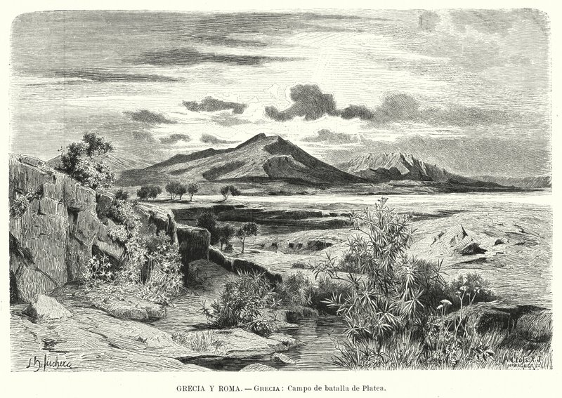 Site of the Battle of Plataea, Greece by German School