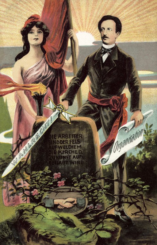 Socialist Propaganda Postcard by German School