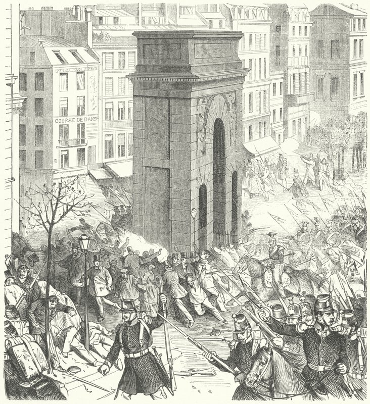 Soldiers on the streets of Paris during the French coup d