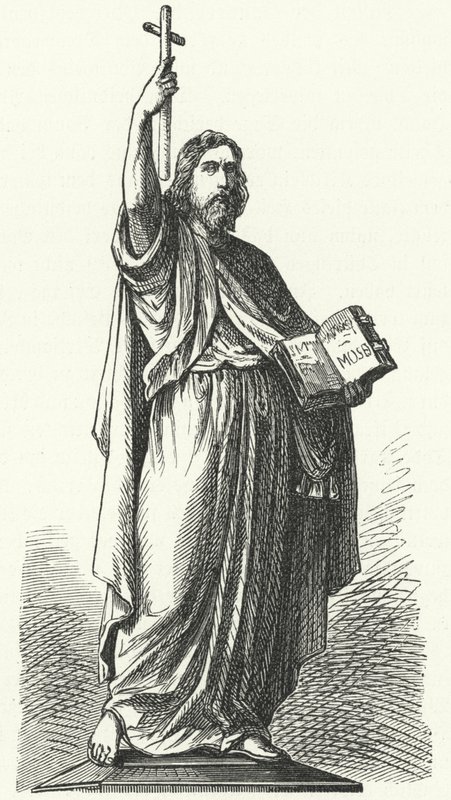 Statue of St Boniface (c675-754), Anglo-Saxon missionary to the Germanic parts of the Frankish Empire, in Fulda by German School