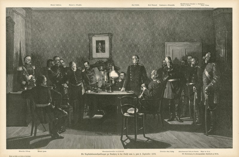 Surrender Negotiations at Donchery, France, 1-2 September 1870 by German School