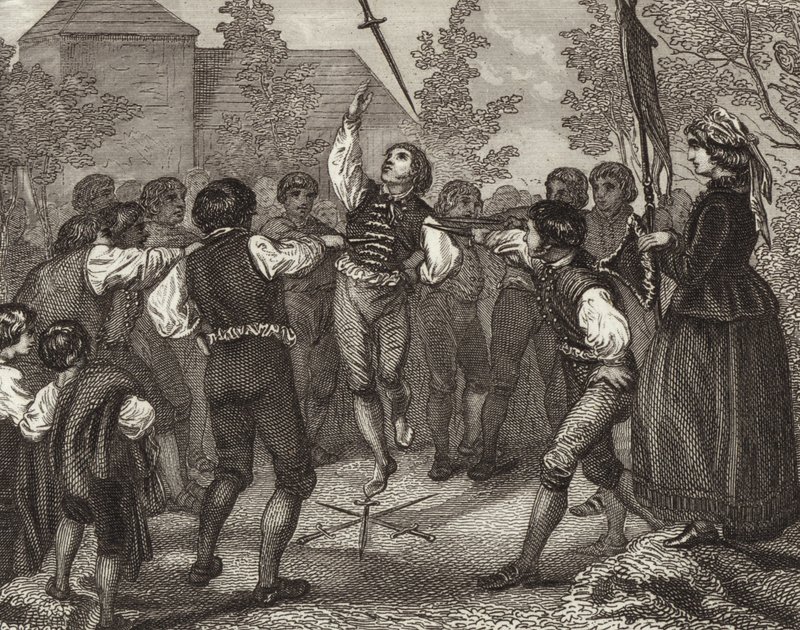 Sword dance, Dithmarschen, Schleswig-Holstein (Illustration for Bilder-Atlas) by German School