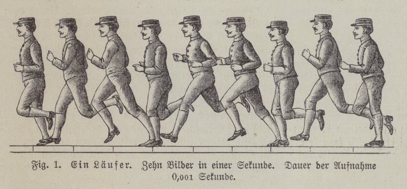 Ten Pictures of a Running Man Taken in One Second by German School