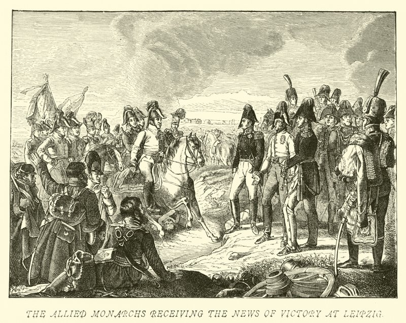 The Allied Monarchs Receiving the News of Victory at Leipzig by German School