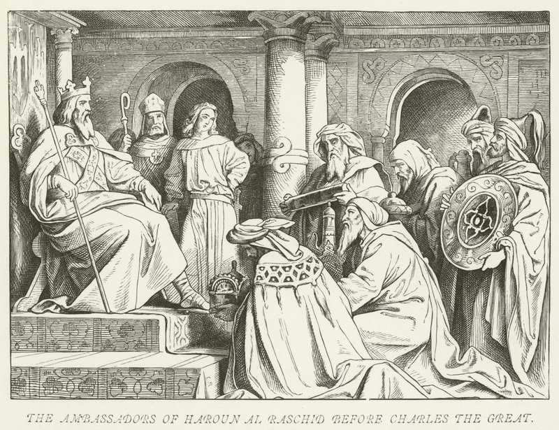The Ambassadors of Haroun al Raschid Before Charles the Great by German School
