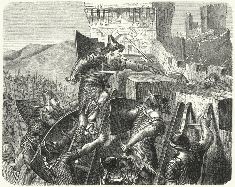 The Babylonians Storming the Walls of Jerusalem (engraving) by German School