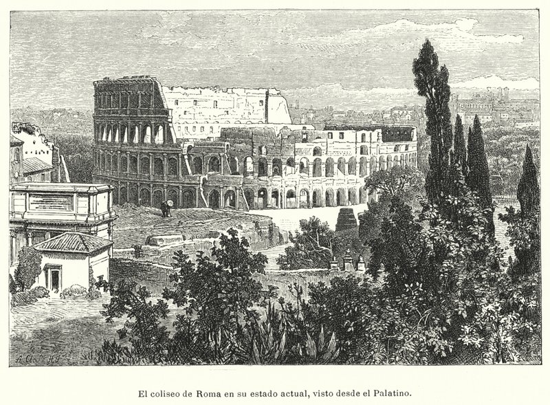 The Coliseum, Rome, seen from the Palatine Hill by German School