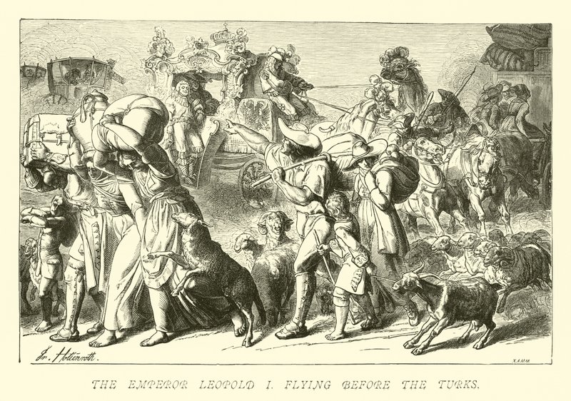 The Emperor Leopold I Flying Before the Turks by German School