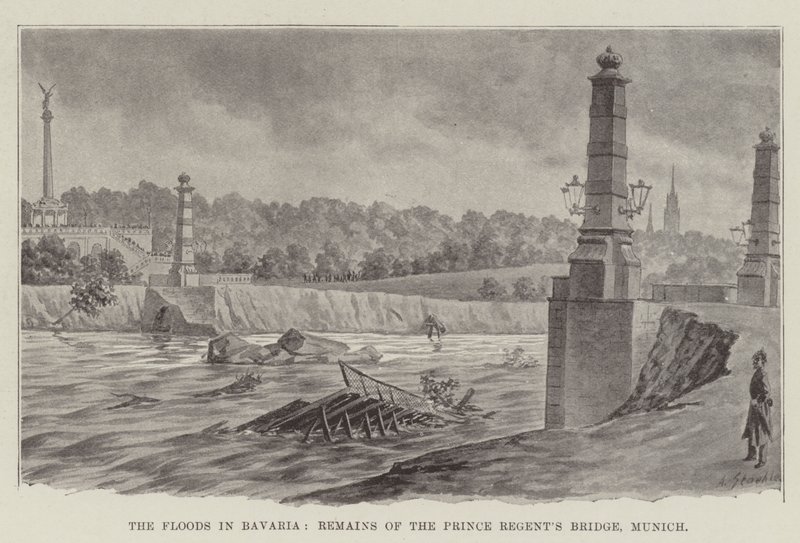 The Floods in Bavaria, Remains of the Prince Regent