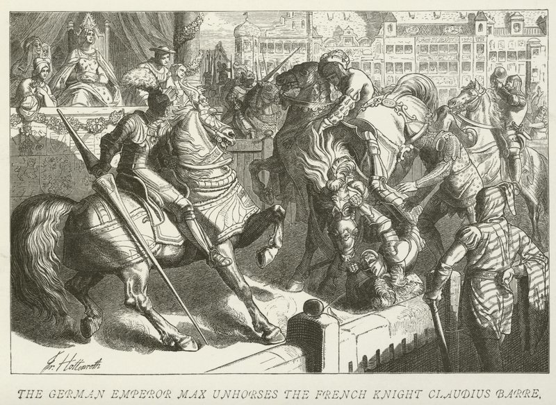 The German Emperor Max Unhorses the French Knight Claudius Barre by German School