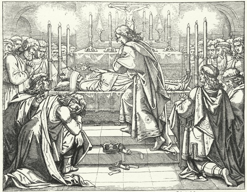 The Holy Roman Emperor Otto III at the Tomb of St Adalbert of Prague by German School