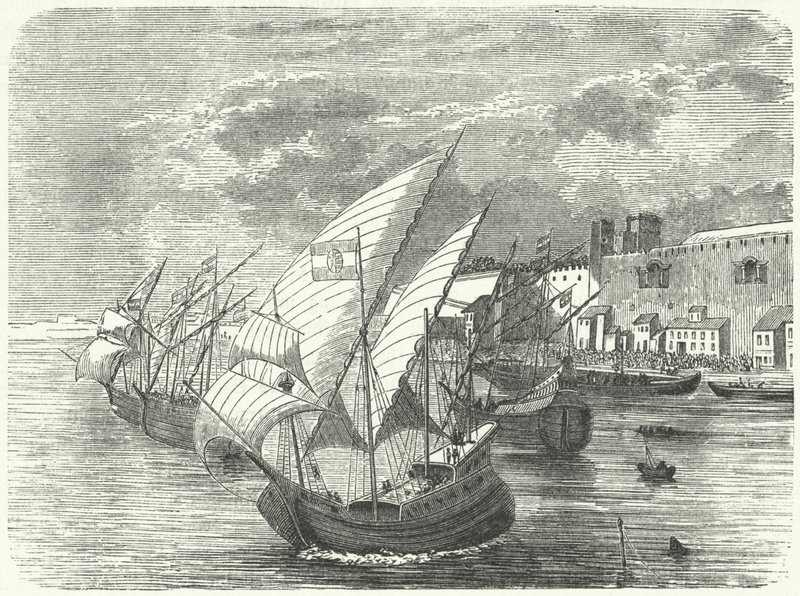 The Hungarian fleet off Naples by German School