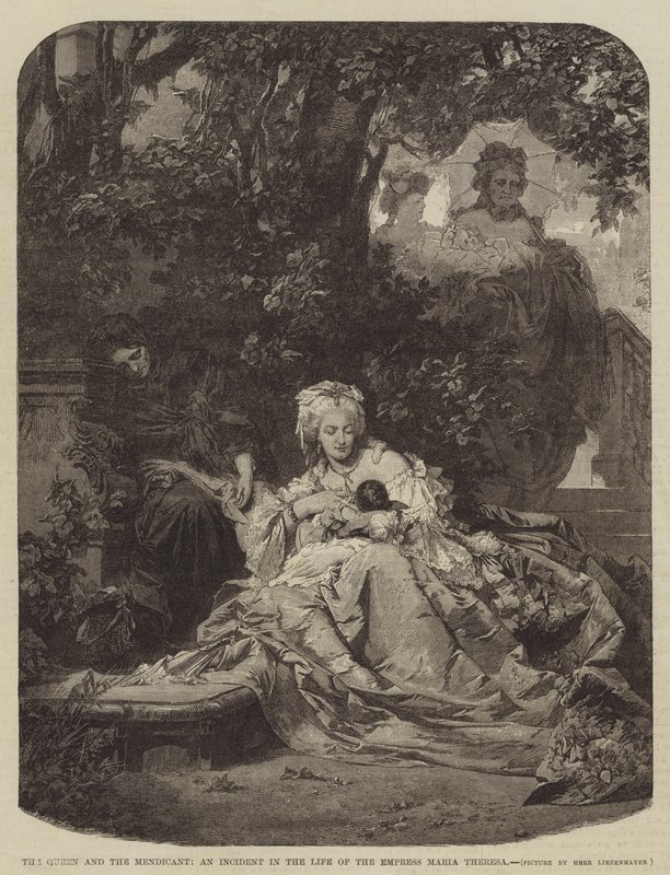 The Queen and the Mendicant, an Incident in the Life of the Empress Maria Theresa by German School