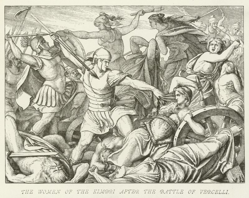 The Woman of the Kimbri after the Battle of Vercelli by German School