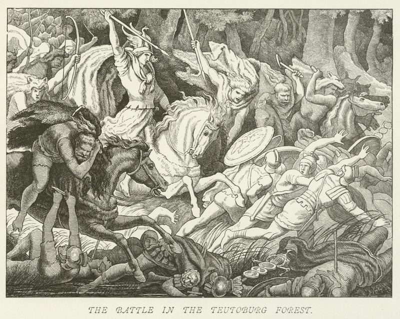 The battle in the Teutoburg Forest by German School