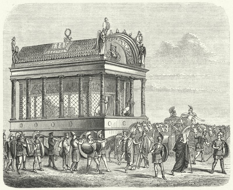 The Funeral Carriage of Alexander the Great by German School