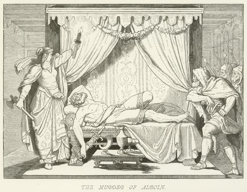 The Murder of Alboin by German School