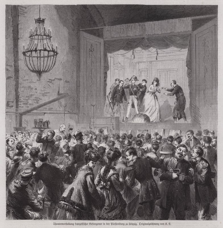 Theatrical Performance by French Prisoners from the Franco-Prussian War in the Pleissenburg, Leipzig, Germany by German School