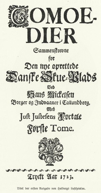 Title Page of Danish-Norwegian Playwright, Philosopher and Historian Ludvig Holberg
