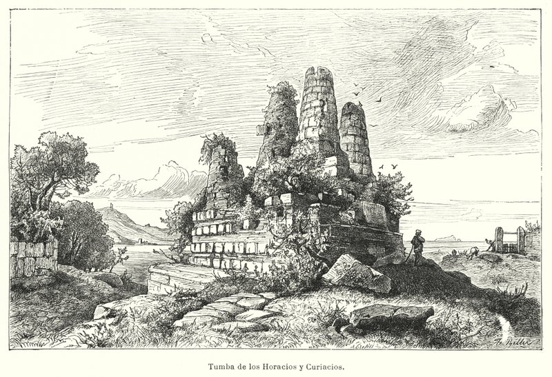 Tomb of the Horatii and the Curiatii, warriors of ancient Roman legend by German School