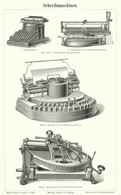 Typewriters by German School