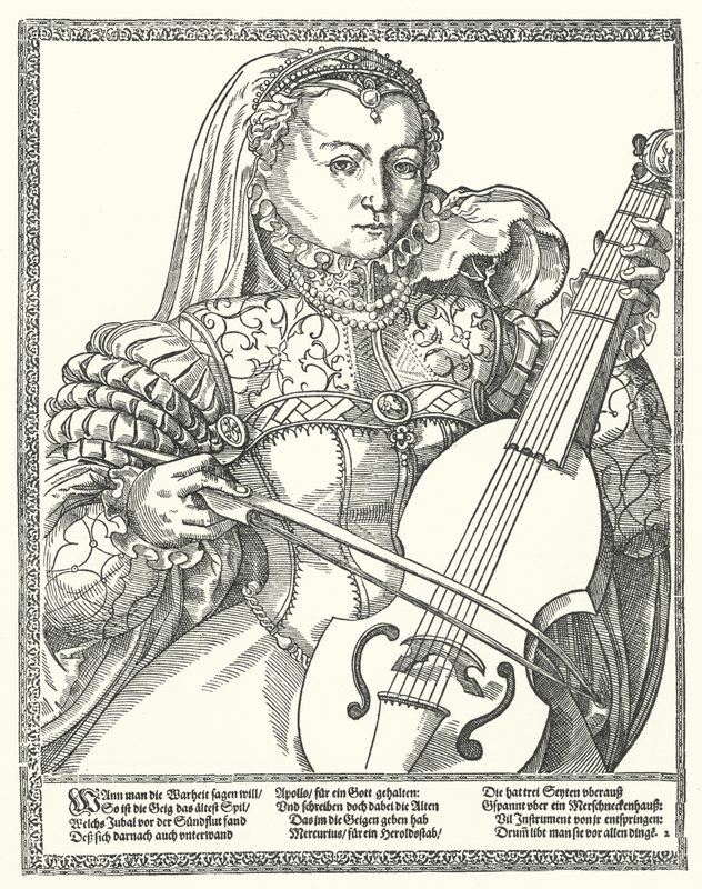 Woman playing a cello by German School